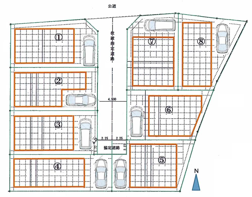 The entire compartment Figure. All 8 compartment !!, including corner lot Free Plan per building and parking direction is an image.