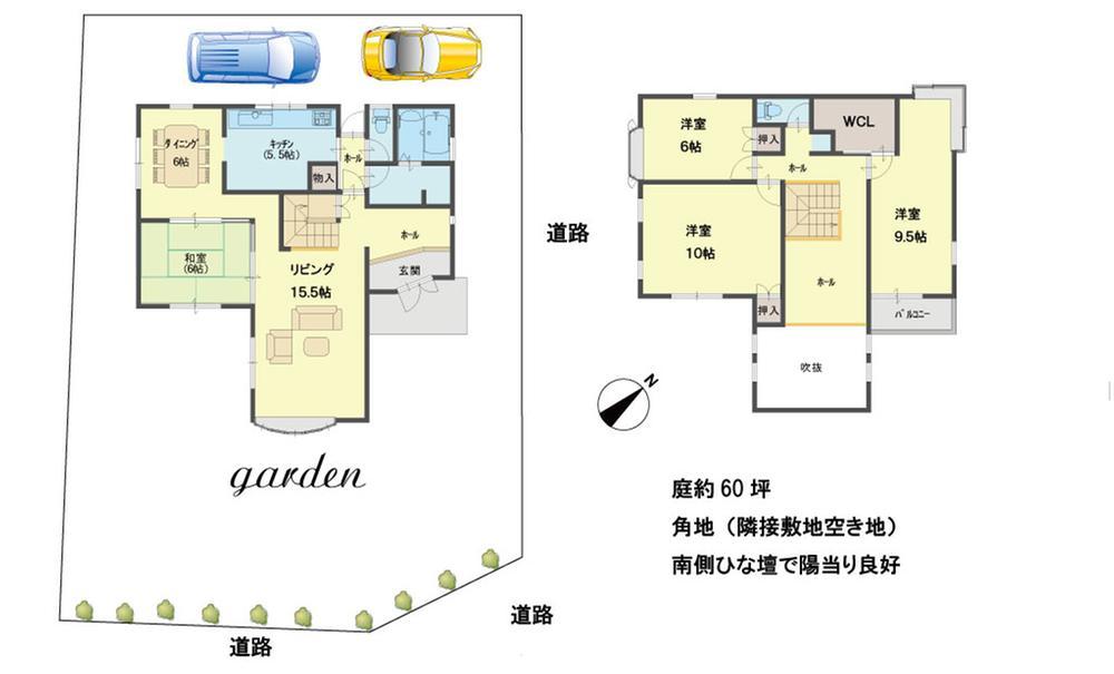 Floor plan. 4LDK of corner lot of land 90 square meters