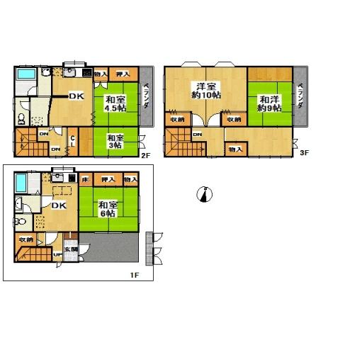 Floor plan. 24,800,000 yen, 4DK, Land area 63.56 sq m , Building area 126.81 sq m