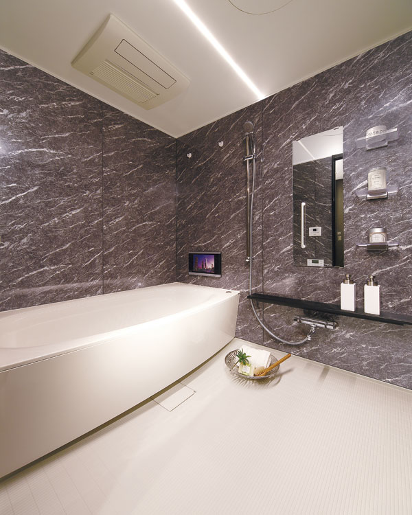 Bathing-wash room.  [Bathroom] Restful and rejuvenating the mind, Bathroom frog friendly feelings, Wrapped in space of the room, Deep relaxation space. My home Este is fun Mel mist sauna function of bathroom ventilation drying heater, etc., At the end of each day, It features comfortable features that can truly refresh (A2 type menu plan model room / Compensation ・ There application deadline)