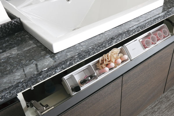 Bathing-wash room.  [Beautiful pocket] Effectively utilizing the dead space in front wash bowl, Pocket can hold small items such as make-up supplies are equipped with (same specifications)