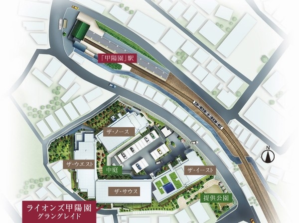 Land plan Rendering illustrations ・ Peripheral outline illustration ※ This drawing is, To those that caused drawn based on aerial photographs (May 2013 shooting), Land plan Rendering illustrations ・ Those fitting the peripheral outline illustrations, position ・ Such as scale is slightly different from the actual and.