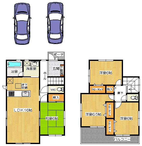 Floor plan. 35,900,000 yen, 4LDK, Land area 131.14 sq m , Building area 98.39 sq m