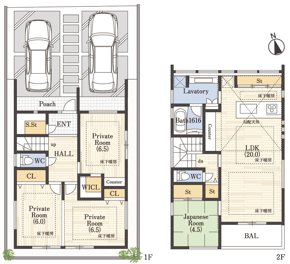 Floor plan. 41,800,000 yen, 4LDK + S (storeroom), Land area 105.4 sq m , Building area 107.73 sq m