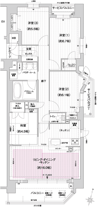 Floor: 4LDK, occupied area: 87.94 sq m, Price: 51,561,800 yen ・ 52,372,000 yen