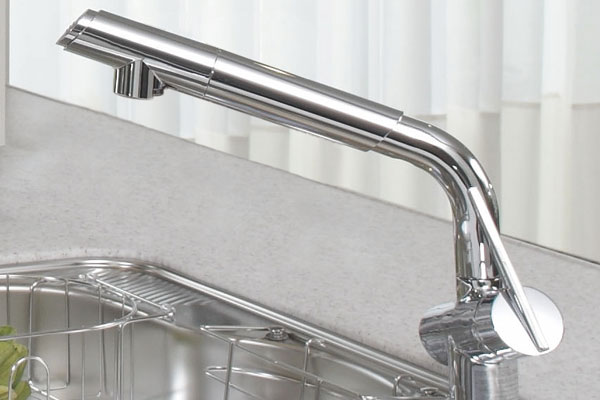 Kitchen.  [Water purifier integrated mixing faucet] Adopt a mixing faucet water purifier and the faucet are integrated. You can switch of clean water and raw water at the touch of a button ※ Water purifier cartridge exchange (4 months), etc., You will need regular maintenance. Also, Cartridge replacement cost is required separately (same specifications)