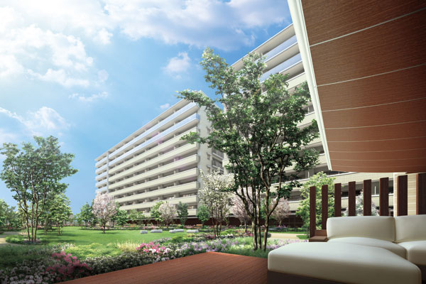 Shared facilities.  [Gardens Garden] Fun in the eyes of the natural color, Listen to the sound of the wind across the grove, Feel the softness to touch the flowers. In nature, While spend much time yourself, Is the place to be healed through the five senses (Rendering)