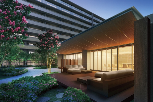Shared facilities.  [Garden Lounge] In wooden deck overhanging the garden, Relax sitting on the sofa, "Garden Lounge". Other, Equipped with a kitchen Peninsula, Enjoy the party with invited guests and tenants to each other "party room". "Kids Room" has been prepared to petting is spread through the child-rearing (Rendering)