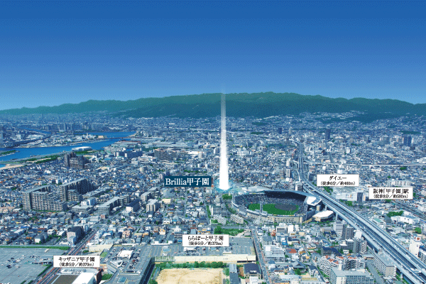 Surrounding environment. In fact a slightly different is like light and CG synthesis in aerial photo of the peripheral site (March 2013 shooting)
