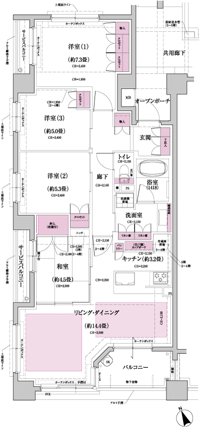 Floor: 4LDK, occupied area: 88.78 sq m, Price: 45.8 million yen