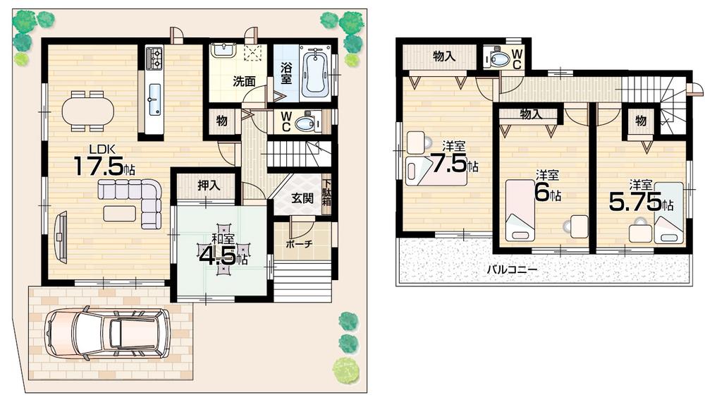 Floor plan. 46,800,000 yen, 4LDK, Land area 96.8 sq m , Building area 96.88 sq m floor plan