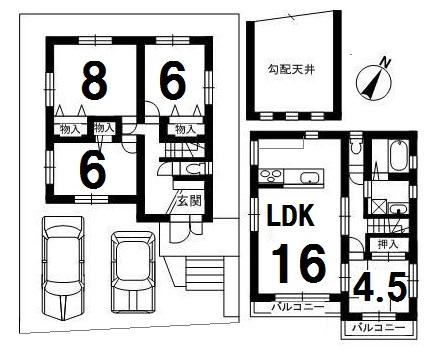 Floor plan. 42,800,000 yen, 4LDK, Land area 120.2 sq m , Building area 95.58 sq m floor plan