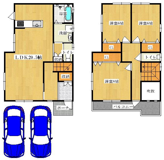 Floor plan. 45 million yen, 3LDK, Land area 118.87 sq m , Building area 106.82 sq m   ◆ Floor plan