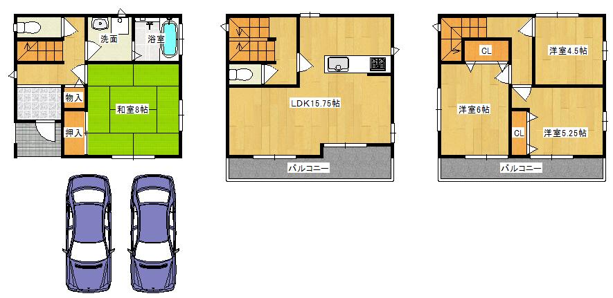 Floor plan. 41,500,000 yen, 3LDK + S (storeroom), Land area 86.01 sq m , Building area 105.87 sq m ◆ Floor plan