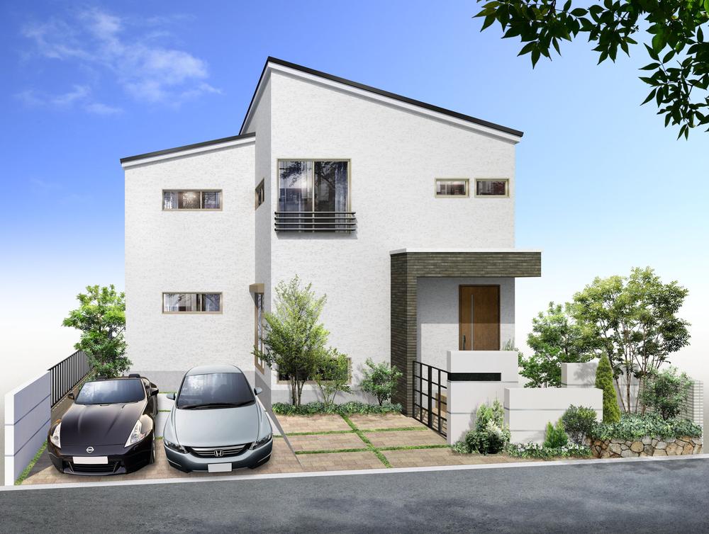 Building plan example (Perth ・ appearance). Building plan example (No. 13 locations) STYLISH MODERN building price 22 million yen (including outside 構費), Building area 114.61 sq m