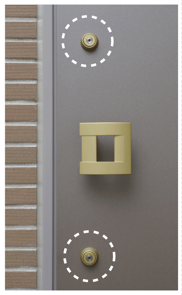 Security.  [Entrance double lock] Suppress incorrect lock in the double lock set up a keyhole at the top and bottom of the front door (same specifications)
