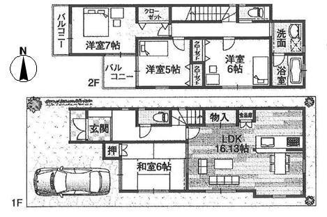 Floor plan. 46,800,000 yen, 4LDK, Land area 90.69 sq m , Building area 98.01 sq m