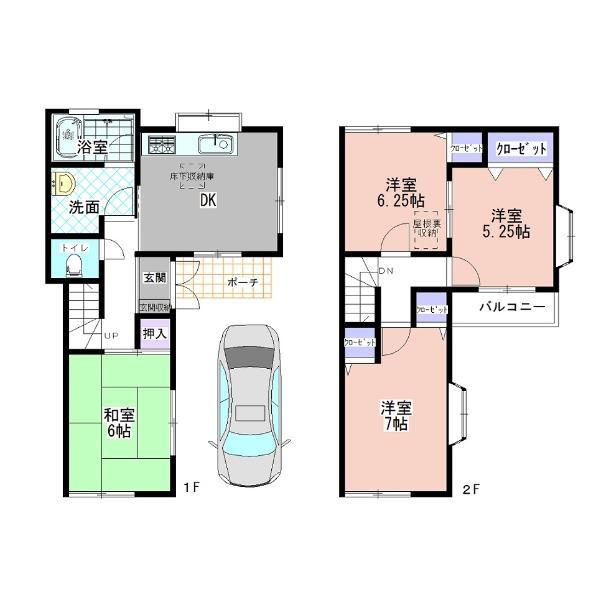Floor plan. 24 million yen, 4DK, Land area 61.51 sq m , Building area 69.54 sq m floor plan