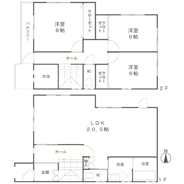 Floor plan. 45 million yen, 3LDK, Land area 118.87 sq m , Building area 106.82 sq m