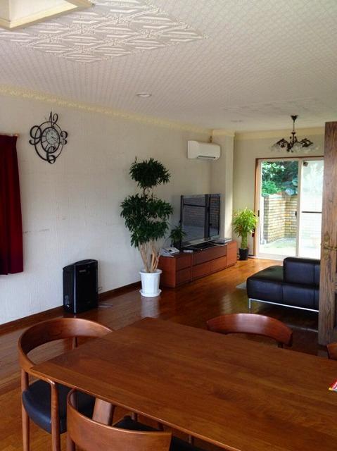 Living. Cleaning implementation. The window is large, bright room.