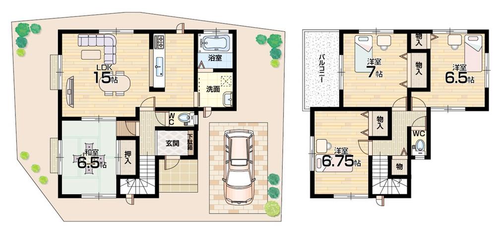 Floor plan. (E No. land), Price 21,800,000 yen, 4LDK, Land area 150.31 sq m , Building area 98.12 sq m