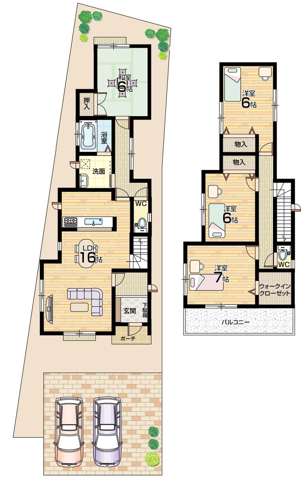 Floor plan. (A No. land), Price 21,800,000 yen, 4LDK+S, Land area 165.2 sq m , Building area 104.33 sq m