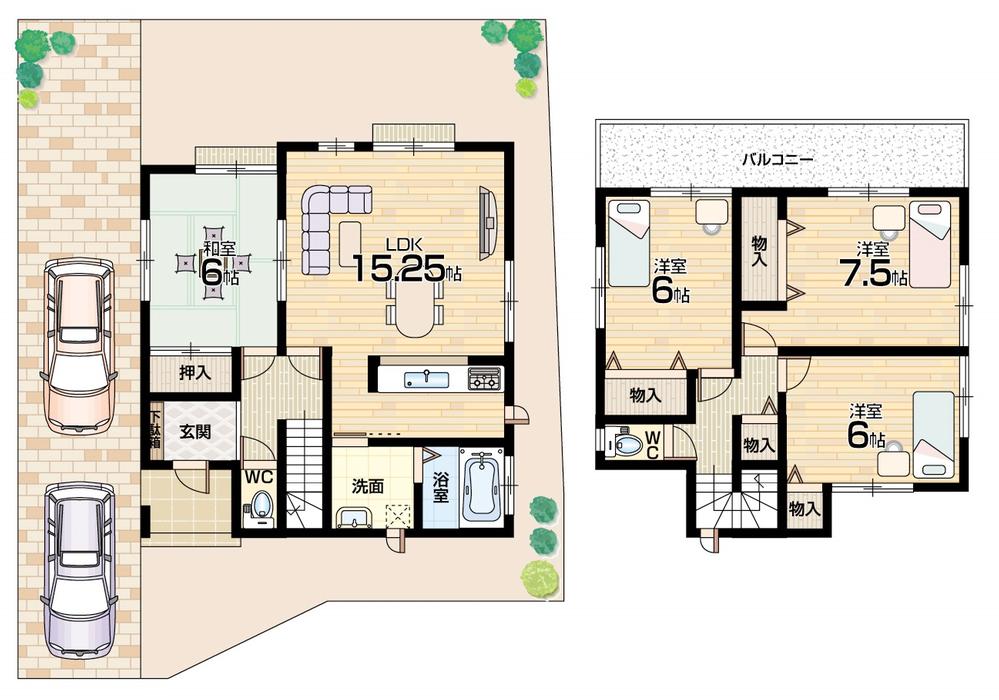 Floor plan. (F No. land), Price 19,800,000 yen, 4LDK, Land area 149.28 sq m , Building area 97.29 sq m