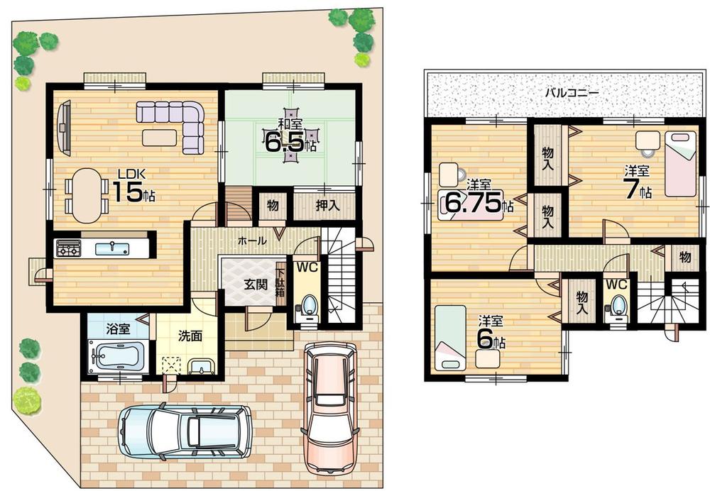Floor plan. (J No. land), Price 21,800,000 yen, 4LDK, Land area 149.37 sq m , Building area 100.6 sq m