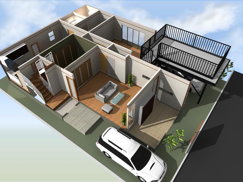 Rendering (introspection). First floor house image plan