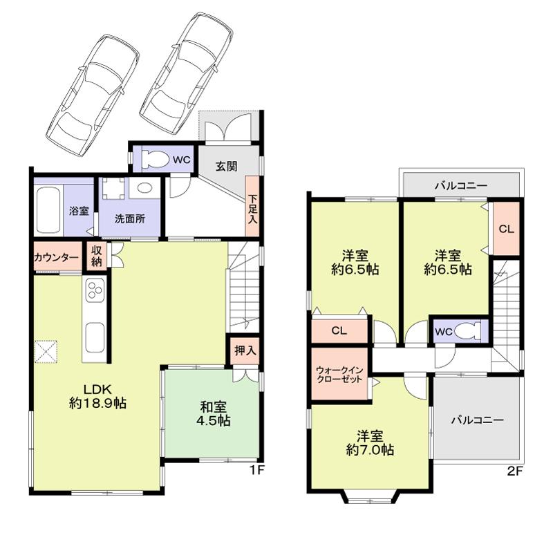 Floor plan. 42,900,000 yen, 4LDK, Land area 117.19 sq m , Building area 104.49 sq m