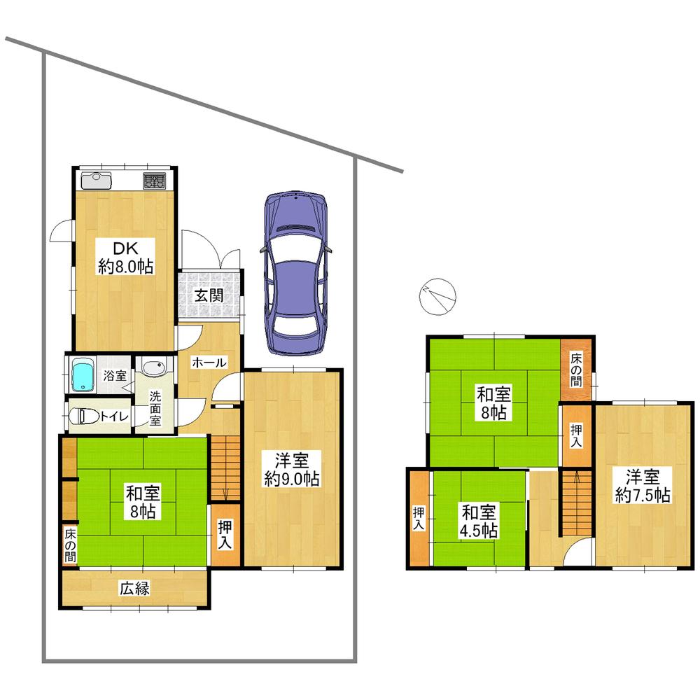 Floor plan. 51,800,000 yen, 5DK, Land area 140.99 sq m , Is a floor plan of the building area 108.41 sq m 5DK.