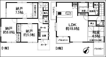 Floor plan. 31.5 million yen, 4LDK, Land area 109.38 sq m , Building area 104.08 sq m