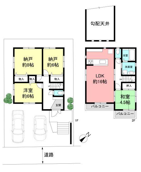 Floor plan. 42,800,000 yen, 4LDK, Land area 120.2 sq m , Building area 95.58 sq m Floor