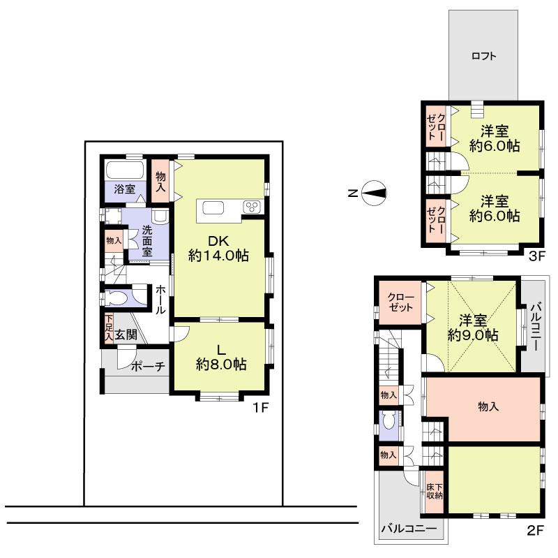 Floor plan. 54,900,000 yen, 4LDK, Land area 105.08 sq m , Building area 115.74 sq m