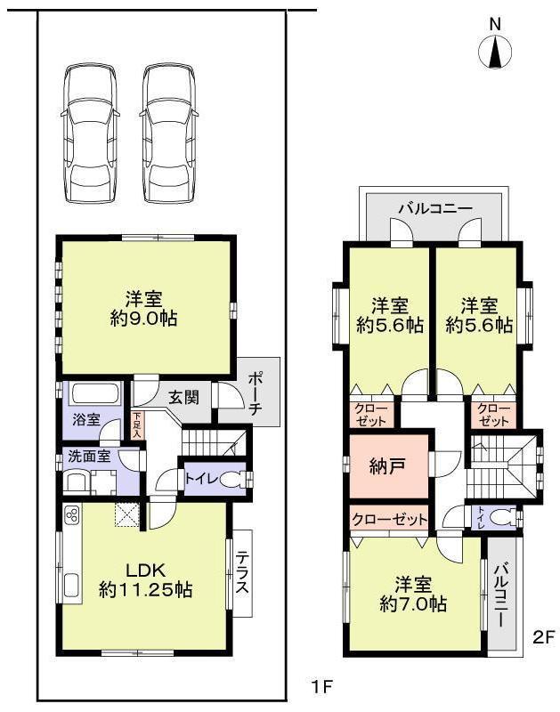 Floor plan. 37,800,000 yen, 4LDK + S (storeroom), Land area 103.73 sq m , Building area 97.53 sq m