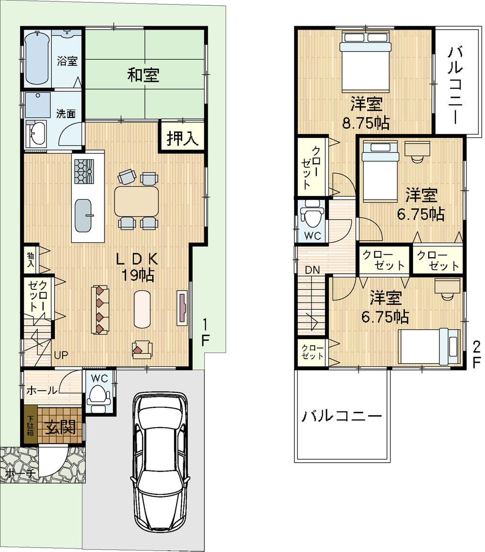 Floor plan. Price 47,800,000 yen, 4LDK, Land area 96.78 sq m , Building area 103.99 sq m