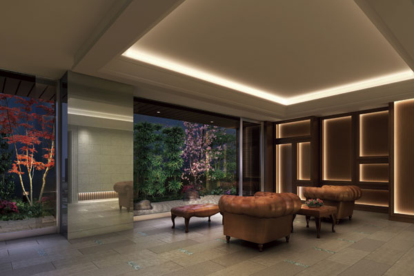 Shared facilities.  [Entrance hall] Away from the downtown bustle to be dynamic, Towards a peaceful abode. then, "Public" and when the entrance hall, which is between the "I" that portrays the beauty dignified, You can feel the great joy every time to get back on a daily basis. A valued customer, Is a space of Yingbin greet with noble expression (Rendering)