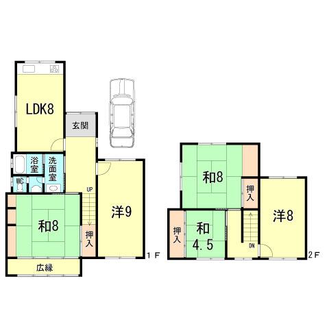 Floor plan. 51,800,000 yen, 5LDK, Land area 140.99 sq m , Building area 108.41 sq m