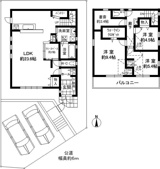 Floor plan. 54 million yen, 3LDK + 2S (storeroom), Land area 161.8 sq m , Building area 117.58 sq m