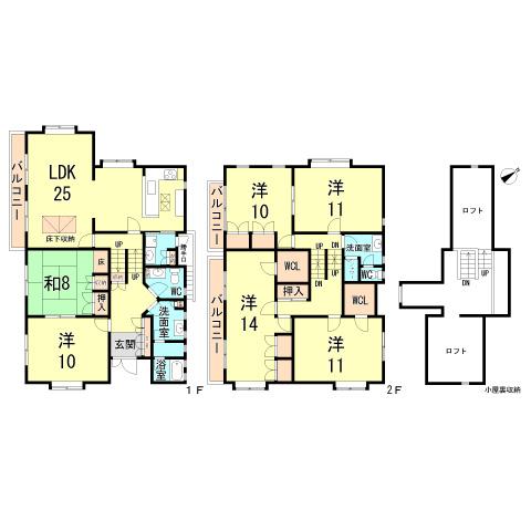 Floor plan. 44,900,000 yen, 6LDK, Land area 509.46 sq m , Building area 207.04 sq m