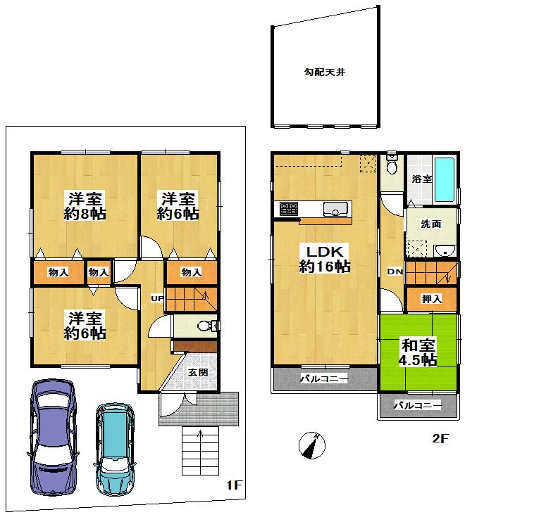 Floor plan. 42,800,000 yen, 4LDK, Land area 120.2 sq m , Building area 95.58 sq m