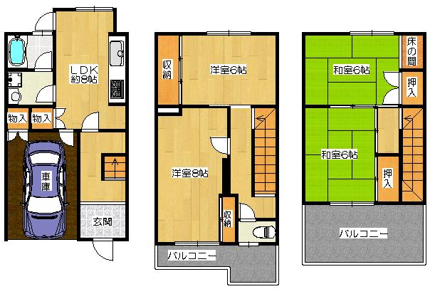 Floor plan. 12.5 million yen, 4DK, Land area 53.18 sq m , Building area 107.82 sq m