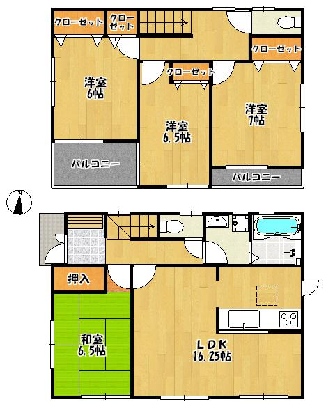 Floor plan. (No. 1 point), Price 24,100,000 yen, 4LDK, Land area 163.9 sq m , Building area 99.22 sq m