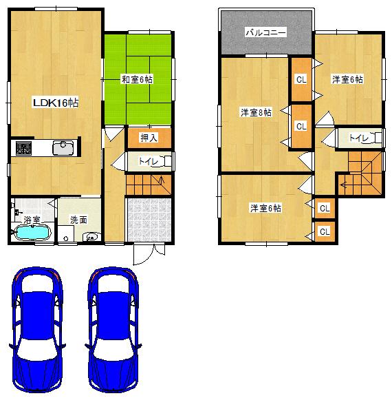 Floor plan. 37,900,000 yen, 4LDK, Land area 131.14 sq m , Building area 98.39 sq m ◆ Floor plan