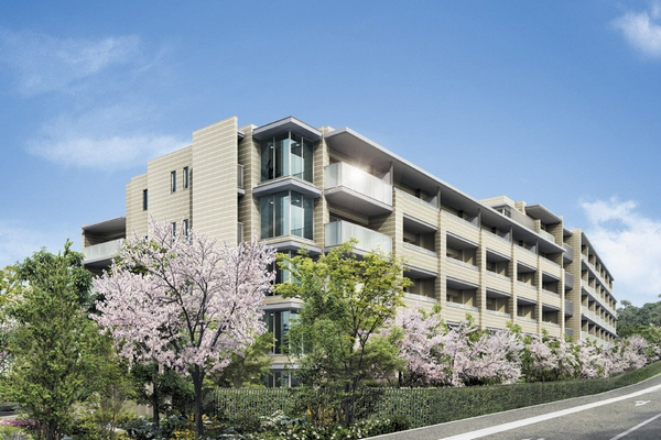 Features of the building.  [appearance] Consideration of the harmony with the surrounding environment to leave the remnants of the Great Hanshin between modernism, Appearance adopts the border tiles with a texture. Shade delicate shades weave, It produces the harmony of this town (Rendering)
