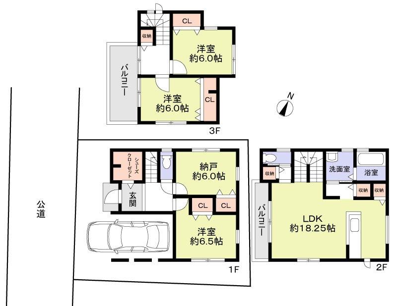 Floor plan. 33,800,000 yen, 3LDK + S (storeroom), Land area 82.71 sq m , Building area 119.06 sq m