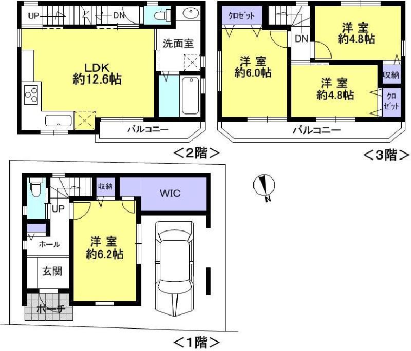 Floor plan. 34,800,000 yen, 4LDK, Land area 56.98 sq m , Building area 100.71 sq m