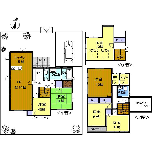 Floor plan. 21,800,000 yen, 5LDK, Land area 208.4 sq m , Building area 168.91 sq m
