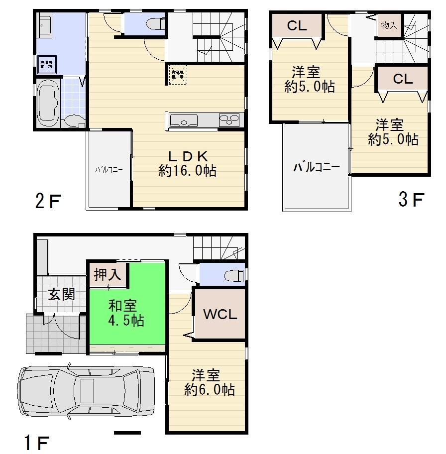 Floor plan. 36,800,000 yen, 4LDK, Land area 70.03 sq m , Building area 99.95 sq m