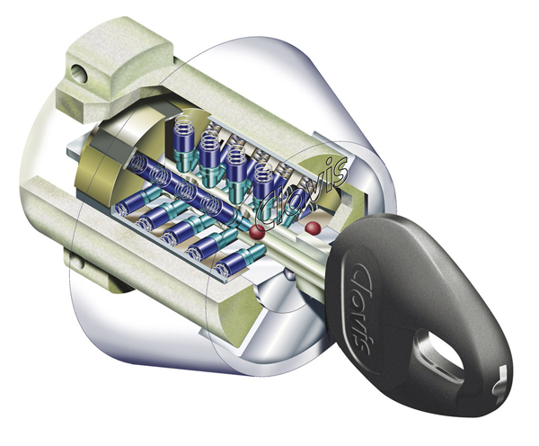 Security.  [Clavis F22 cylinder] To the entrance door of each dwelling unit has about 5 trillion 5 thousand theory key number of the difference of even ways billion, Incorrect lock or unauthorized duplication is adopted extremely difficult Kravis (Clavis) F22 cylinder. Dimple key easy-to-use stick type is key in reversible. Also, User card system that can not replicate the key as long as there is no presentation of the card is adopted, It further enhanced the security of the house (conceptual diagram)